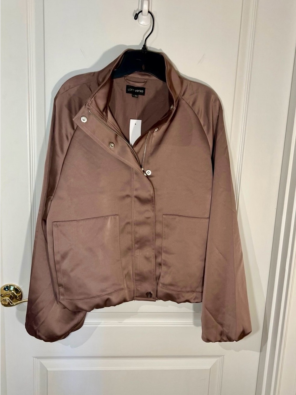 LOFT Sleek Brown Bomber Jacket